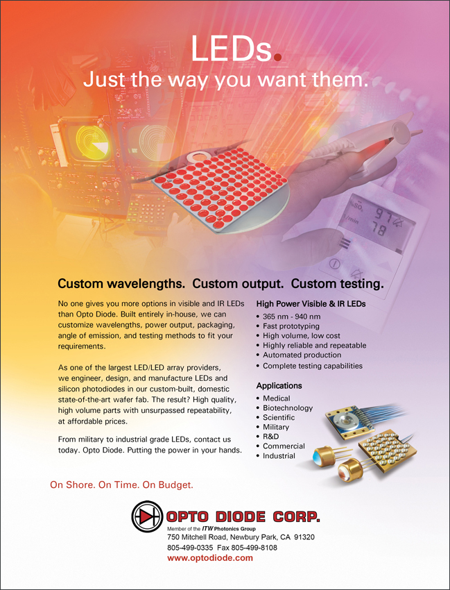 Opto Diode Visible and Infrared LEDs Ad